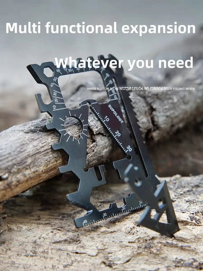 18-in-1 Multi-Functional Survival Card Tool - Portable Outdoor Wildlife Emergency Equipment