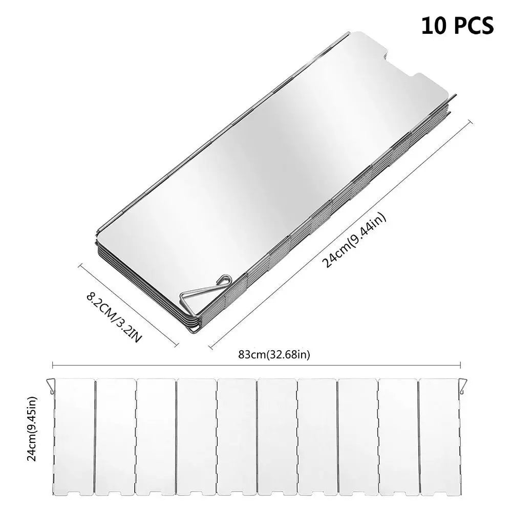Aluminum Alloy Wind Shield Screen for Gas Stove - Windproof Camping Burner Guard (8/9/10/12/14/16 Plates) - Outdoor Picnic Cooking Accessory