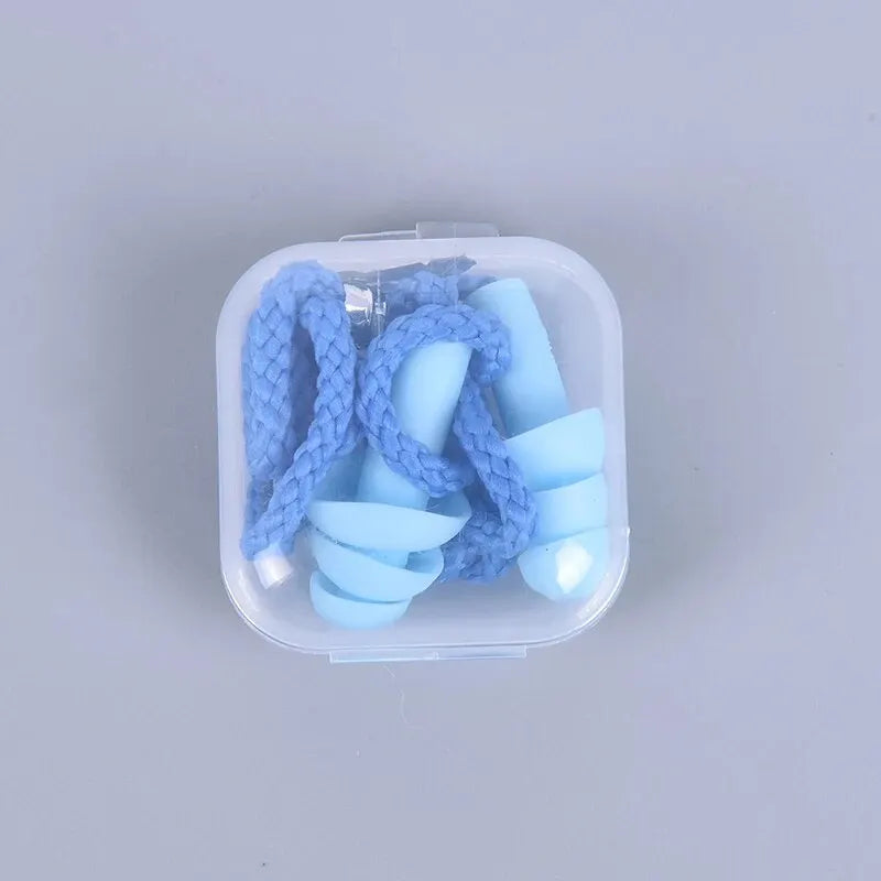 Silicone Swimming Earplugs with Rope - Noise Reduction Sleep Ear Plugs for Diving & Underwater Activities (1 Piece)