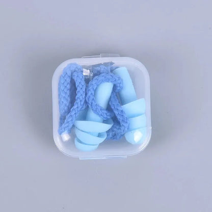Silicone Swimming Earplugs with Rope - Noise Reduction Sleep Ear Plugs for Diving & Underwater Activities (1 Piece)