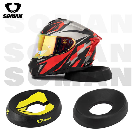 SOMAN Portable Motorcycle Helmet Stand - Donut Ring Support Pad - Scratch-Resistant Anti-Skid Protection
