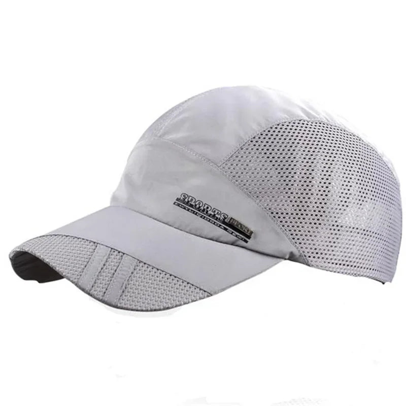 Quick-Dry Mesh Running Cap - Adjustable Breathable Baseball Visor for Outdoor Sports