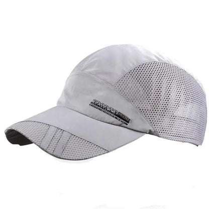 Quick-Dry Mesh Running Cap - Adjustable Breathable Baseball Visor for Outdoor Sports