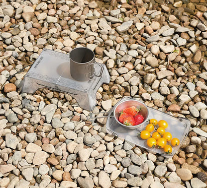 Ultralight Folding Mini Camp Table - 97g Portable PP Camping & Hiking Tray