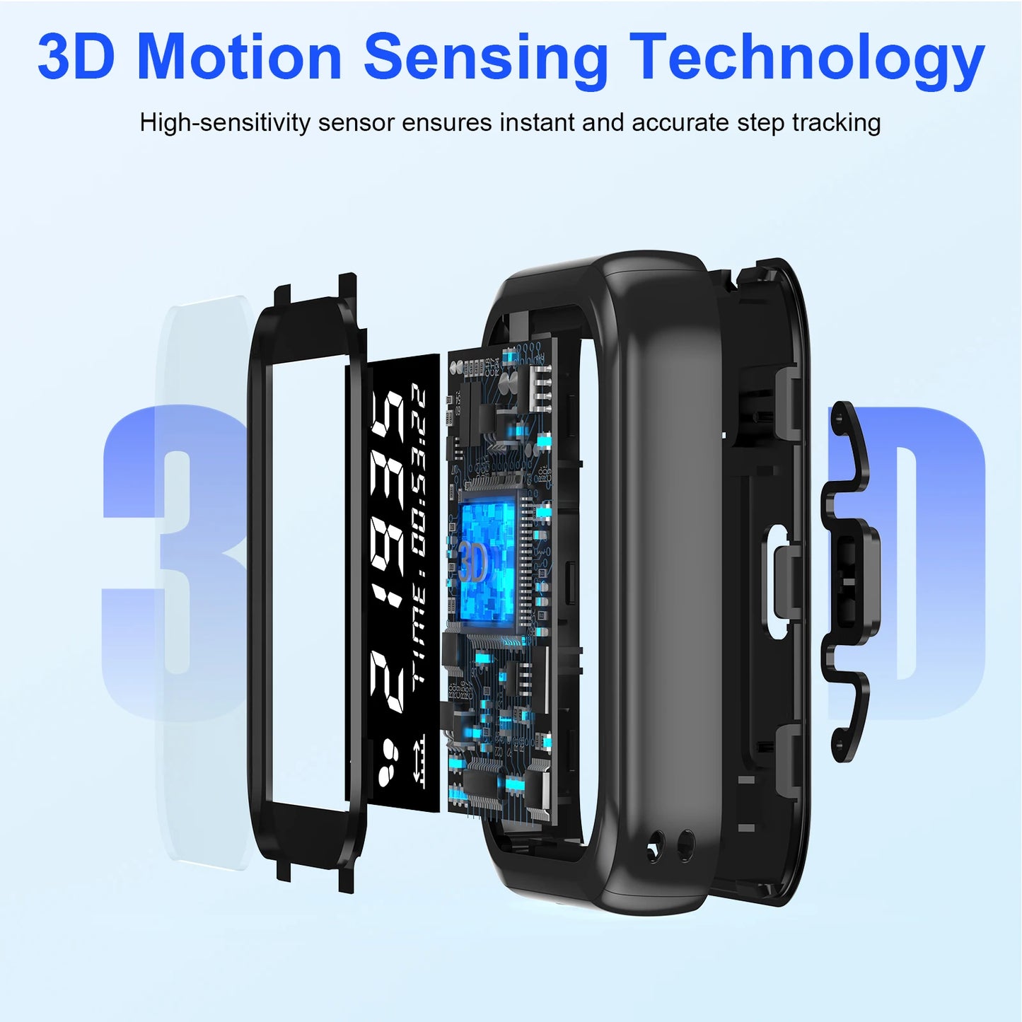 Rechargeable 3D Pedometer with LCD Display - Accurate Step Counter & Calorie Tracker for Running, Walking & Fitness