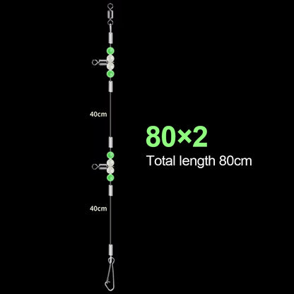 9KM Saltwater Fishing Rig Set - 3-Way Swivel Hook Connectors (2, 3, 4 Hook Options) for Fishing Line and Weight