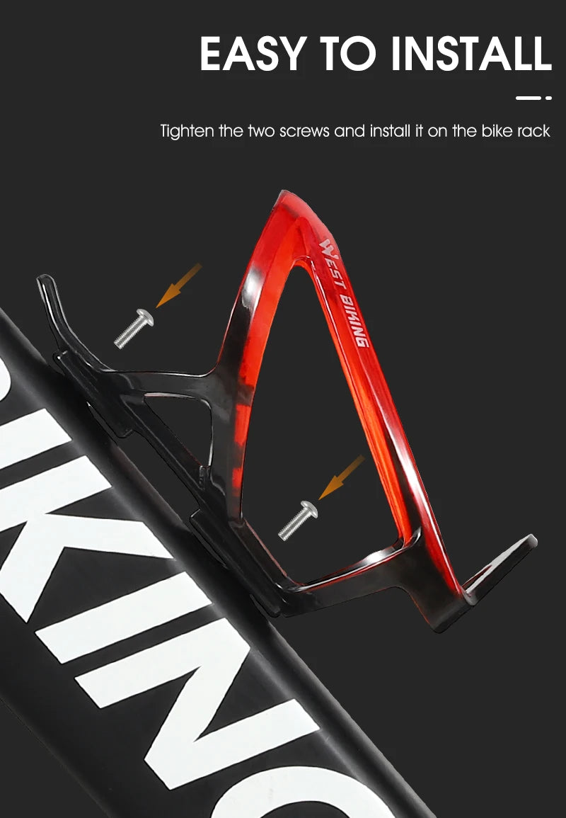 Ultralight Bicycle Water Bottle Cage - Colorful Gradient PC Plastic Holder for MTB & Road Bike - Universal Fit Bottle Bracket