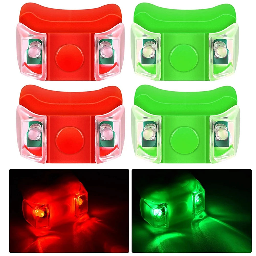 Marine LED Navigation Light Set - 4-Piece Waterproof Boat Lights for Kayak, Sailboat, Pontoon & Cargo Ships - Night Fishing Safety Lights with AG10 Battery
