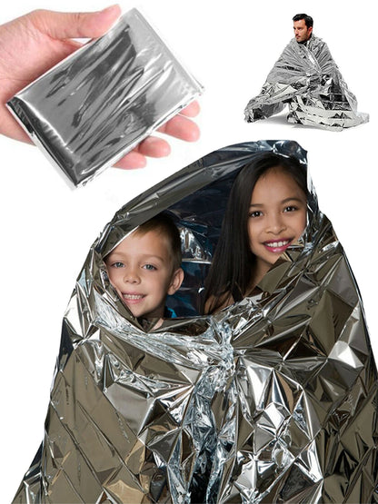 Mylar Emergency Thermal Blanket - Space Foil Heat Retention for Outdoor Survival, First Aid, Camping & Mountaineering