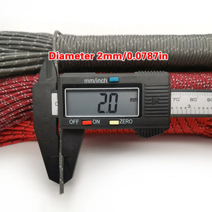 Paracord 2mm Single-Strand - 100 Colors Available in 25FT, 50FT, and 100FT Lengths for Survival and Camping