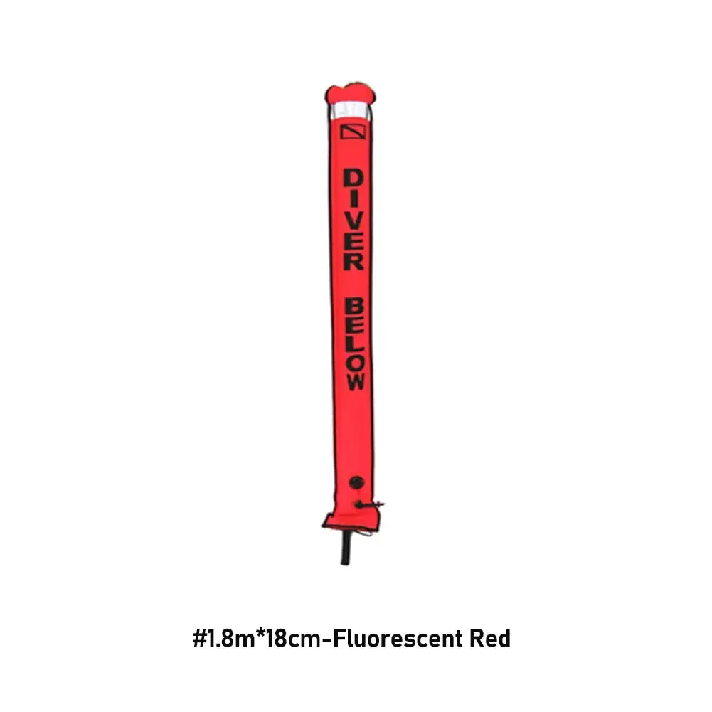 Professional Scuba Diving Safety Signal Tube - High Quality Inflatable Surface Marker Buoy (SMB) - 1.2M/1.5M/1.8M Diver Below Safety Sausage