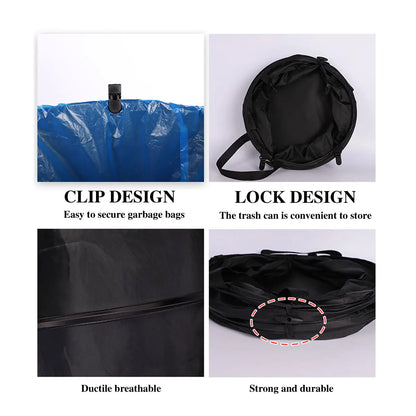 Portable Pop-Up Camping Trash Can - Collapsible Outdoor Garbage Container for Garden & Camping
