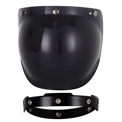 Retro Motorcycle Helmet Bubble Visor - Anti-Fog UV Protection HD Lens for Open Face Half Helmets