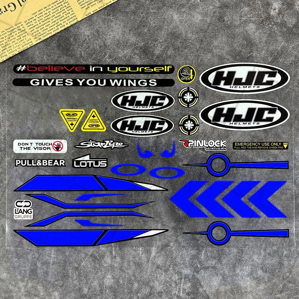 Reflective Motorcycle Helmet Visor Sticker - Waterproof Racing Decals for SHOEI, HJC, KYT Helmets