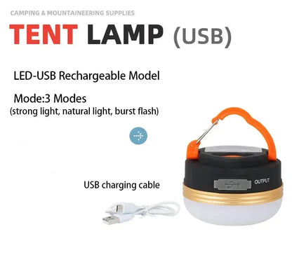 Portable 10W COB+LED Outdoor Lantern - 1800mAh USB Rechargeable Camping Light for Hiking, Fishing & Night Adventures