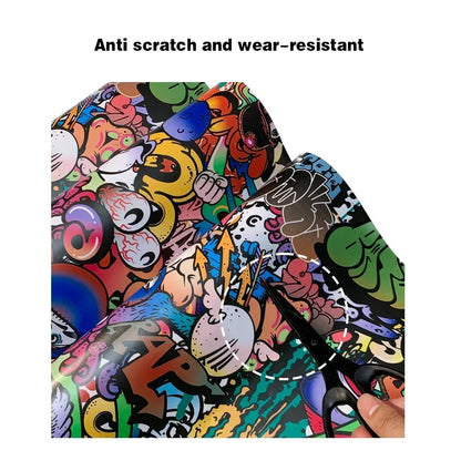 Waterproof PVC Graffiti Vinyl Wrap Film - Cartoon Camouflage Decal Sticker for Cars, Bicycles, Skateboards & Auto Accessories