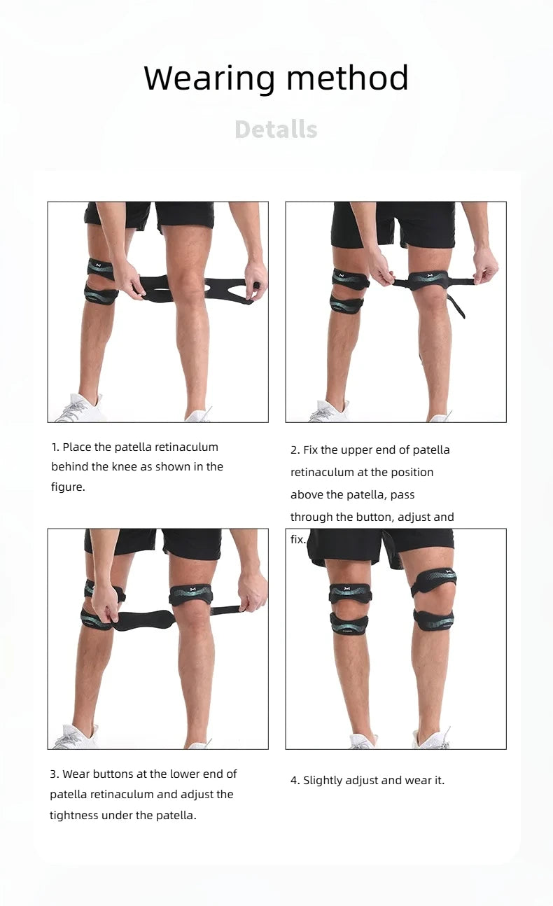 Upgraded Sports Knee Pads - Double Patella Straps, Anti-Slip Silicone, Adjustable & Shock-Absorbing