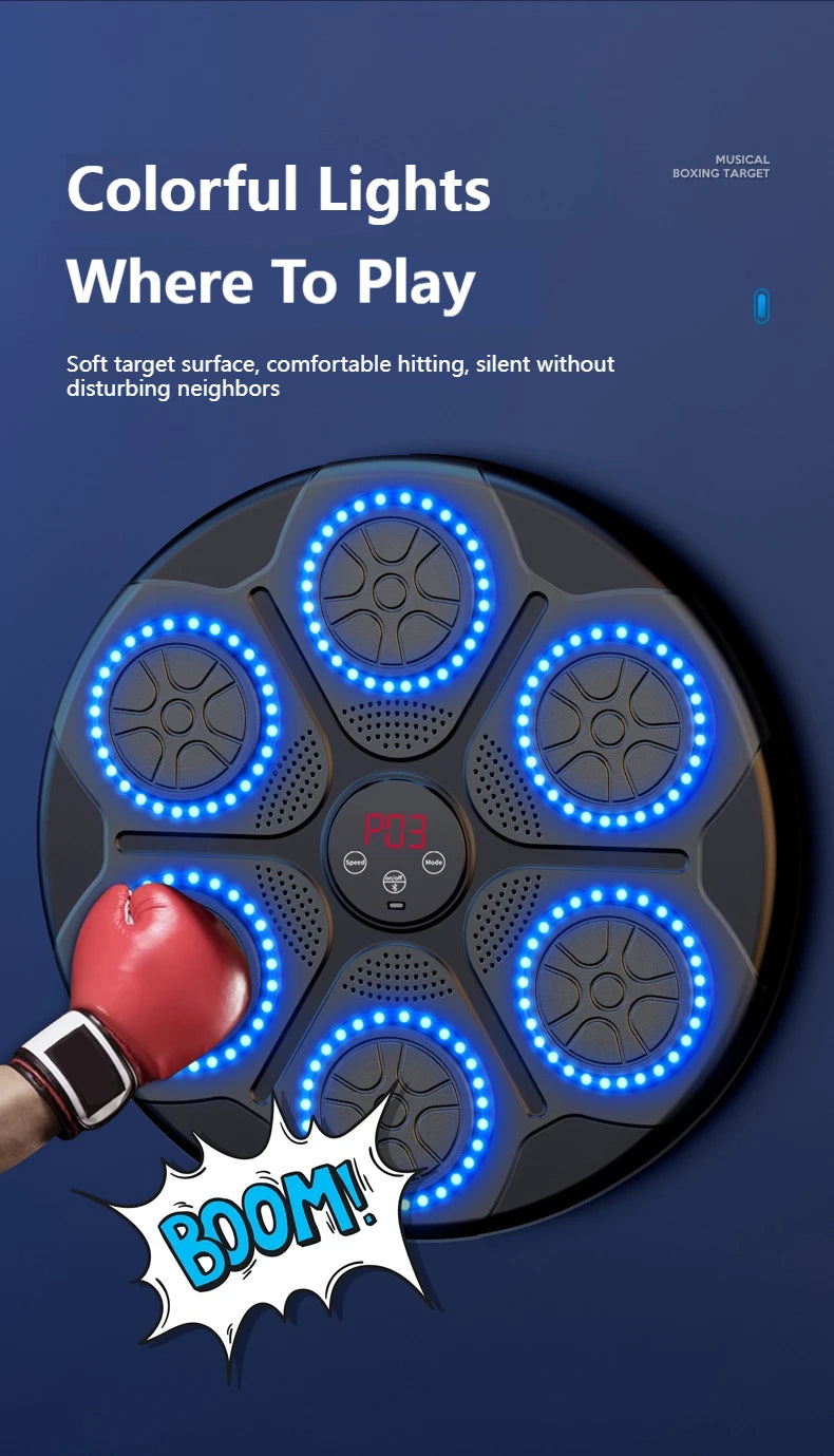 Smart Bluetooth Music Boxing Trainer - Wall-Mounted Electronic Punching Target for Home & Gym