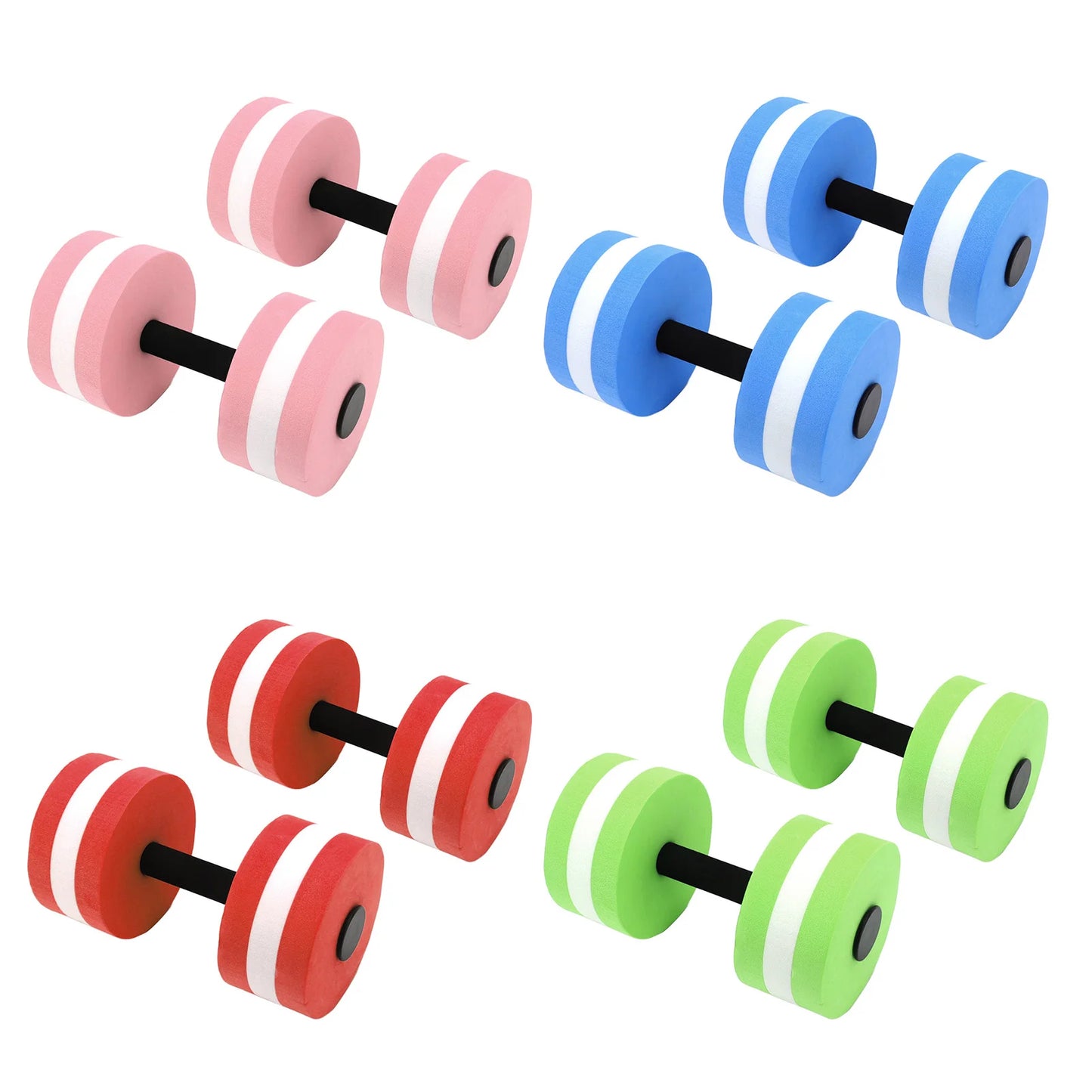 2pcs EVA Water Floating Dumbbells - 15cm x 27cm Foam Aquatic Fitness Weights for Pool Aerobics & Water Exercise