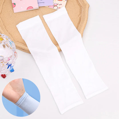 Kids Ice Silk Cooling Arm Sleeves - UV Sun Protection Elastic Sleeves for Boys & Girls Ages 4-12 (Summer Sports & Beach)