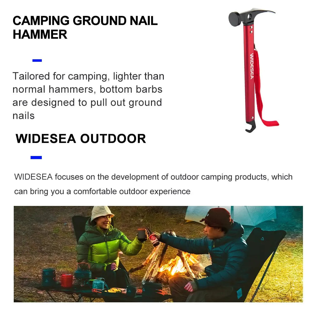 Stainless Steel Camping Hammer with Copper Accents - Tent Stake Mallet & Puller for Mountaineering Hiking Outdoor Adventures