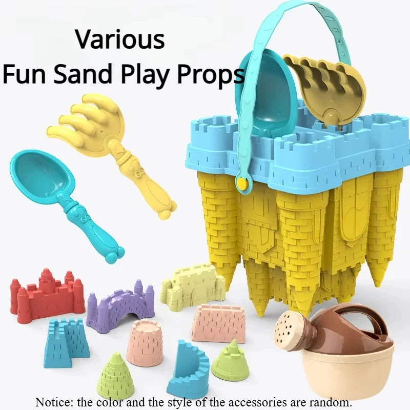 Kids Beach Castle Building Set - Complete Sand Play Kit with Bucket & Scoop - Outdoor Summer Sandbox Toys for Children & Family Fun