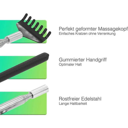 Telescopic Stainless Steel Back Scratcher with Carrying Bag