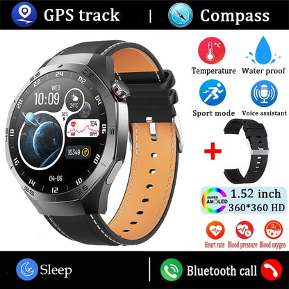 2025 Smart Watch - AMOLED Screen with GPS, Heart Rate, Bluetooth Calls & Waterproof for Android & iOS