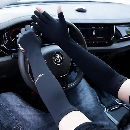 UPF 50+ Sun Protection Arm Sleeves - Cooling Ice Silk Cycling & Sports Arm Covers