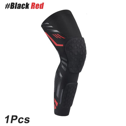 Padded Knee Compression Sleeve - Long Leg Calf Protection Sports Brace for Soccer - Adult & Youth Shin Pads (1 Piece)