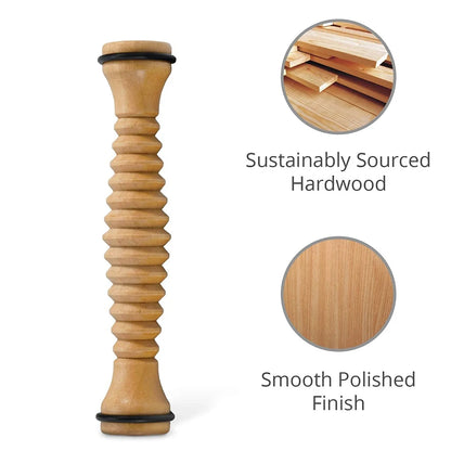 Wooden Foot Roller Massager - Body Back Massager for Plantar Fasciitis Relief, Stress Relief & Relaxation