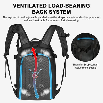 50L Waterproof Ski Boot Bag Backpack - Large Capacity with Dry Wet Separation for Snowboard Boots, Helmet, Goggles & Skis