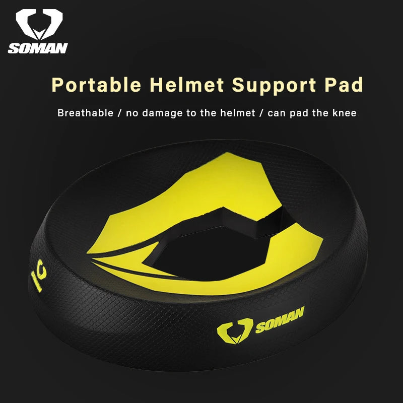SOMAN Portable Motorcycle Helmet Stand - Donut Ring Support Pad - Scratch-Resistant Anti-Skid Protection