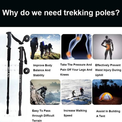 Adjustable Trekking Poles - Lightweight Collapsible Anti-Shock Hiking Sticks for Men and Women
