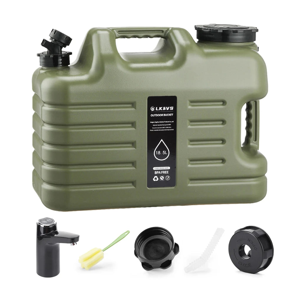 Portable Water Container with Electric Pump - 11L/12L Camping Water Dispenser for Outdoor Use