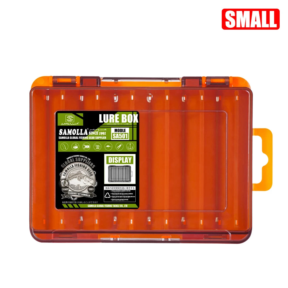 SAMOLLA Dual-Compartment Fishing Tackle Organizer - Premium Compact Storage Box for Lures, Hooks & Baits with Durable Construction