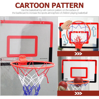 Kids Indoor Basketball Hoop Set - Foldable Over-Door Mini Basketball Game