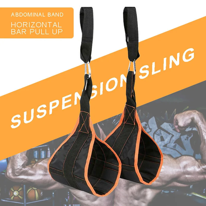 Heavy Duty AB Sling Straps - Rip-Resistant Suspension Trainer Pair for Pull-Up Bar Hanging Leg Raises - Home & Gym Fitness Equipment