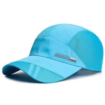 Quick-Dry Mesh Running Cap - Adjustable Breathable Baseball Visor for Outdoor Sports