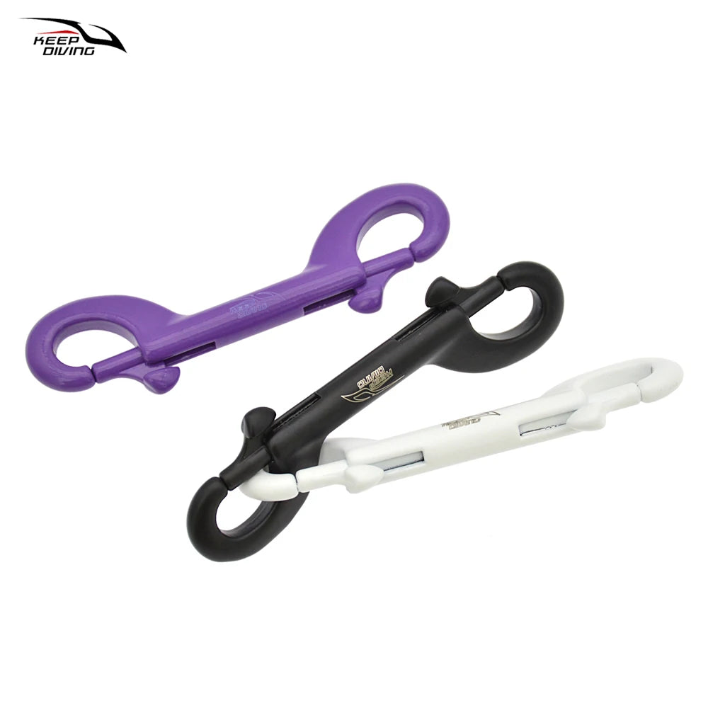 KEEP DIVING 316 Stainless Steel Double-Ended Scuba Diving Hook - BCD Equipment Accessory with Quick Draw Snap Bolt Kit (1 Piece)