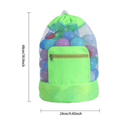 Foldable Mesh Beach Bag - Portable Waterproof Swimming Toy Storage Basket for Children
