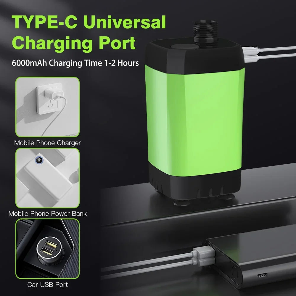 Portable Camping Shower Pump Kit – 6000mAh Outdoor RV Shower with Intelligent Digital Display | Adjustable Camp Shower System