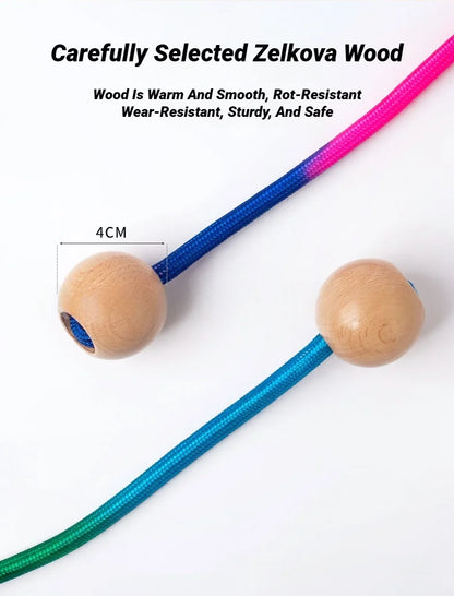 Rainbow Group Jump Rope 5M - Long Speed Skipping Rope with Anti-Slip Handles for Students, School & Outdoor Sports