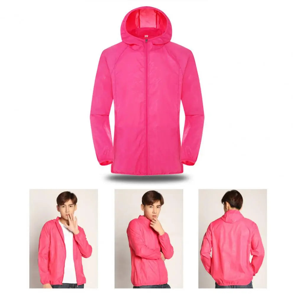 Ultra-Light Waterproof Sun Protection Jacket - Portable Foldable Hooded Windbreaker with UV Protection for Camping & Hiking
