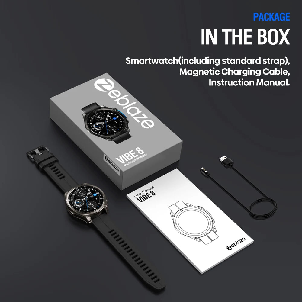 1.43" AMOLED Smart Watch with Voice Calling - Built-in Flashlight, Heart Rate & Blood Pressure Monitor