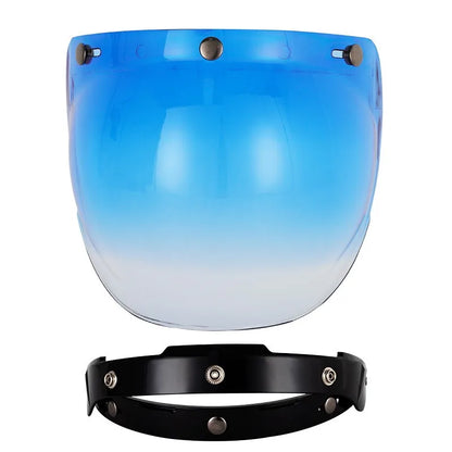 Retro Motorcycle Helmet Bubble Visor - Anti-Fog UV Protection HD Lens for Open Face Half Helmets