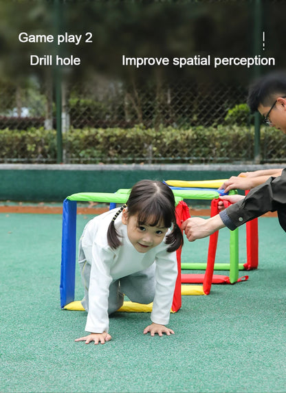 Jump Frame Drill Holes Training Set - Outdoor Sensory Integration Sports Toy for Kids & Kindergarten