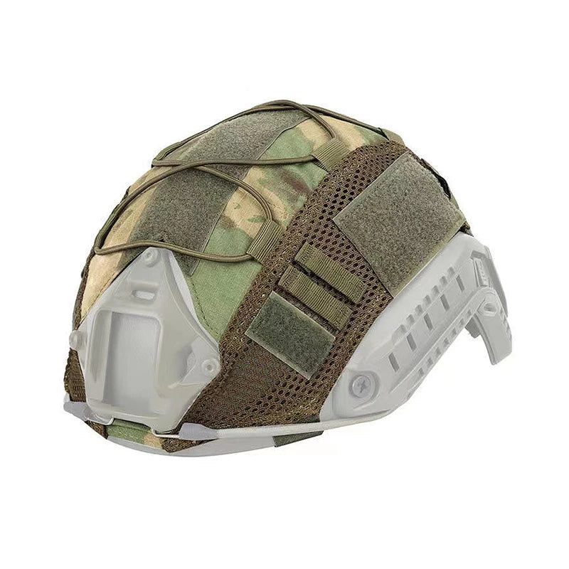 BOOIU Tactical Helmet Cover - Camo Cloth with Velcro for Airsoft Fast Helmets | Military CS Hunting Gear (Cover Only, Helmet Not Included)