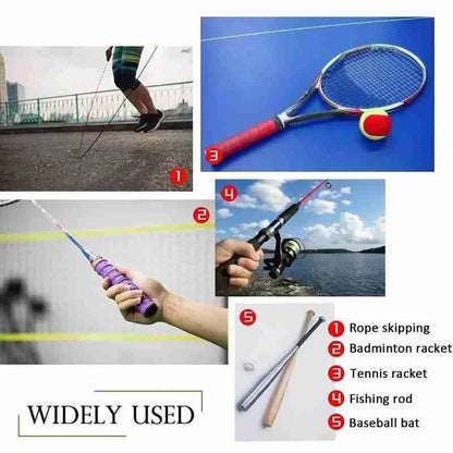 Premium Perforated Racket Overgrip - Anti-Slip PU Tennis & Badminton Handle Wrap with Shock Absorption - 110cm Length