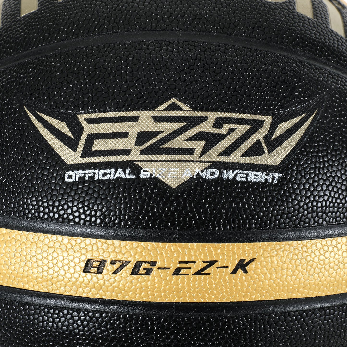Molten EZ-K Basketball - Black/Gold PU Leather - Sizes 5, 6, 7 - Indoor/Outdoor - Training & Match Ball for Men, Women & Youth